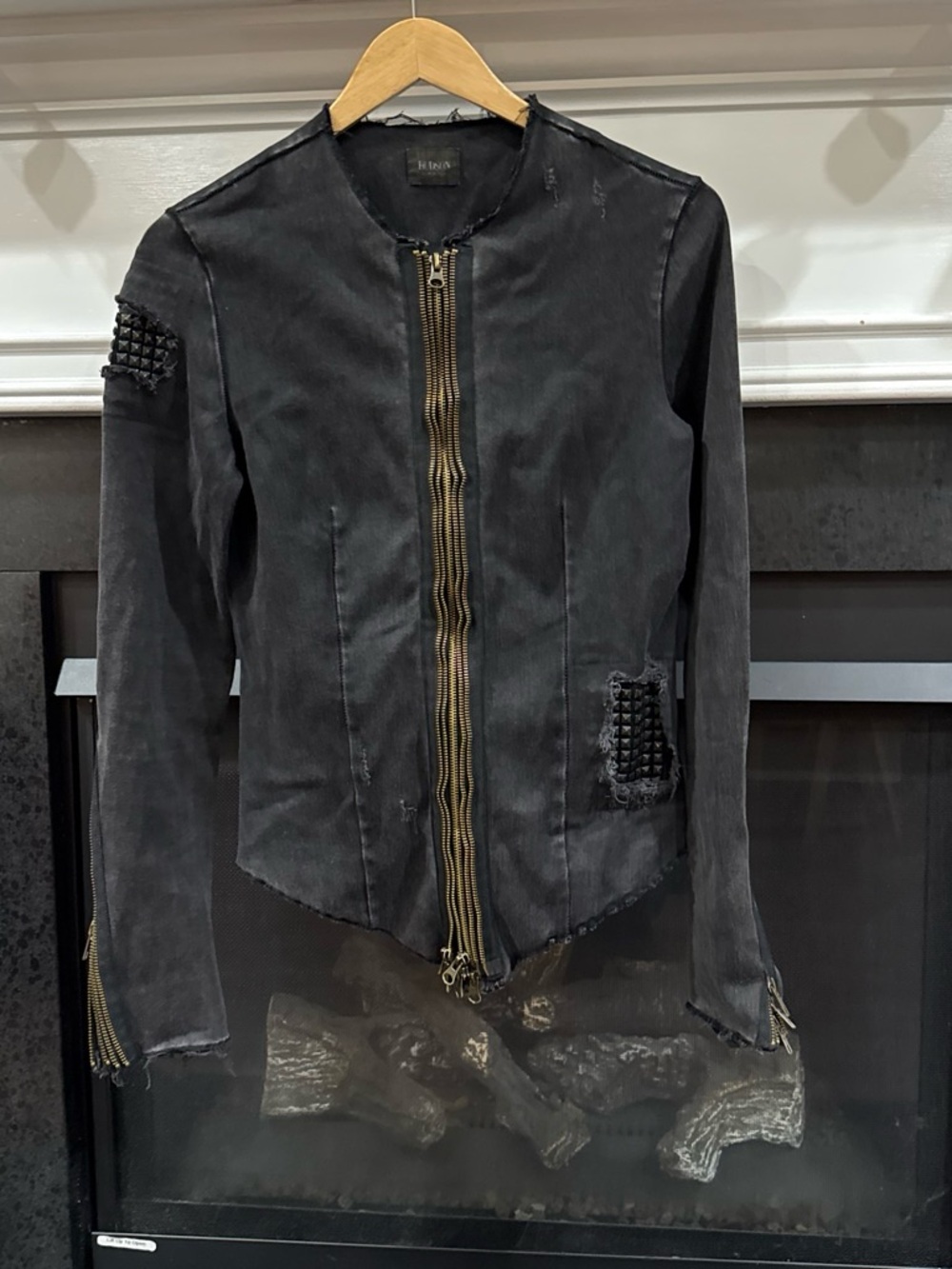 Vintage Y2K Hudson Jeans Co jacket made in the USA bikercore grunge punk size 0